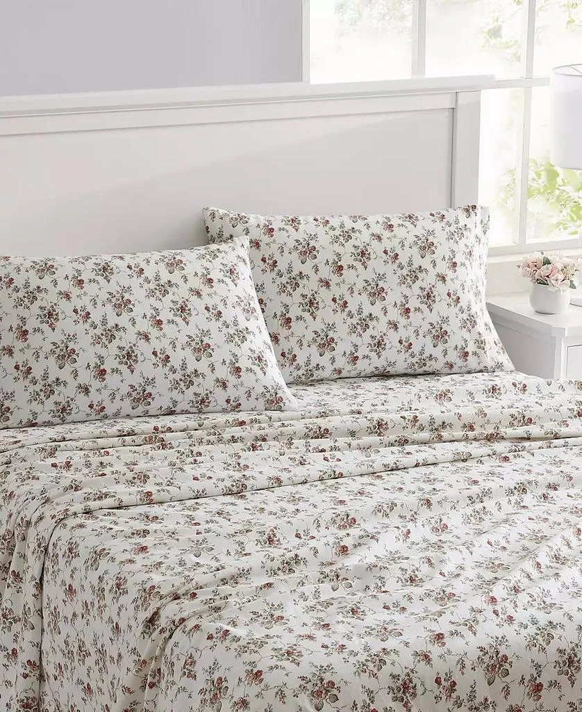 Laura Ashley Laura Ashley Cotton Flannel 4 Piece Sheet Set, Full 2
