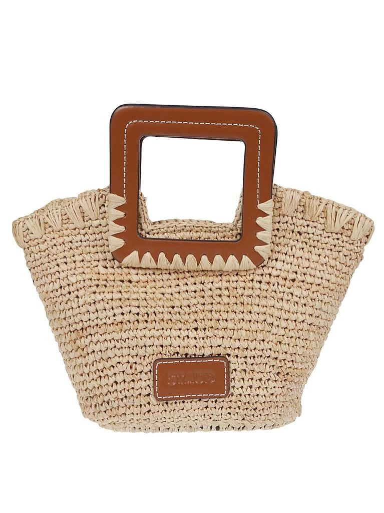 Staud Shirley Raffia Mini Bucket Bag 1