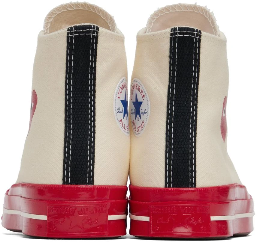 COMME des GARÇONS PLAY Off-White & Red Converse Edition PLAY Chuck 70 High-Top Sneakers 2