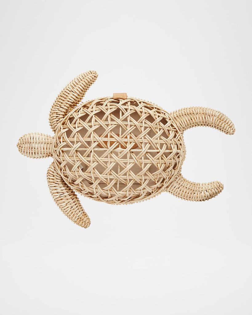 POOLSIDE The Tortoise Rattan Clutch Bag