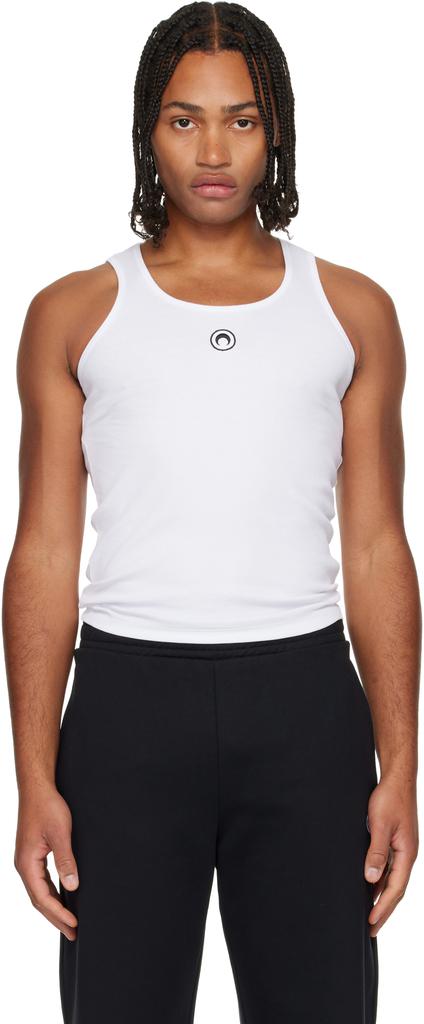 【MARINE SERRE】RIB TANK TOP Organic Cotton Rib Tank Top • Marine Serre