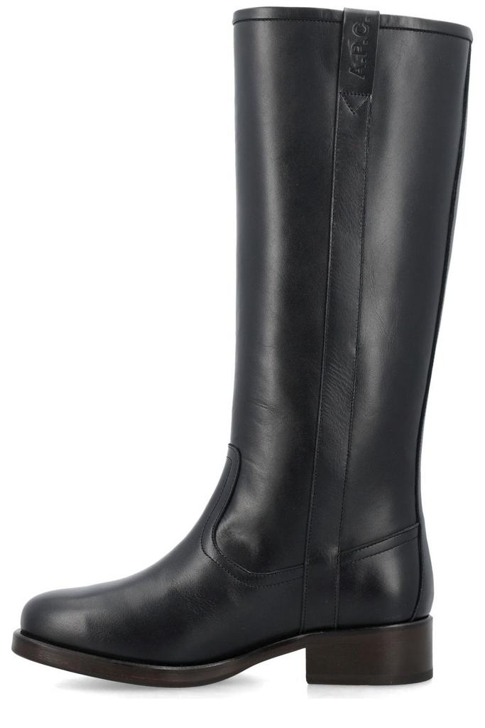 A.P.C. A.P.C. Squared-Toe Slip On High Knee Boots