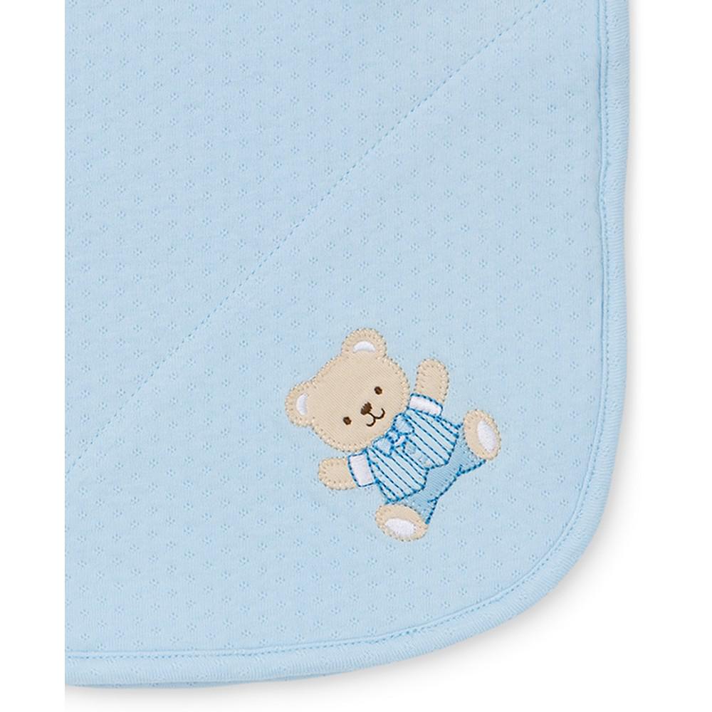 Little Me Baby Boys Cute Embroidered Bear Cotton Blanket