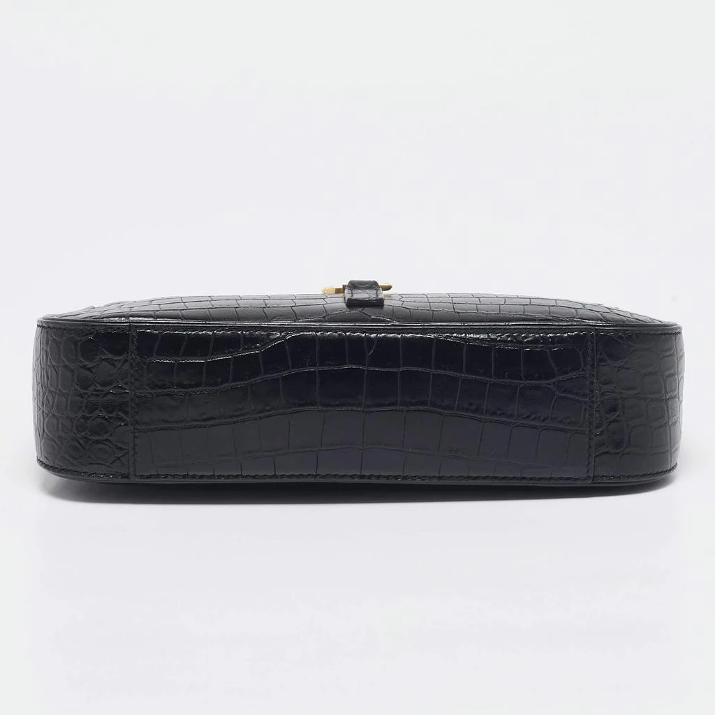 Yves Saint Laurent Saint Laurent Black Croc Embossed Leather LE 5 À 7 Shoulder Bag 6