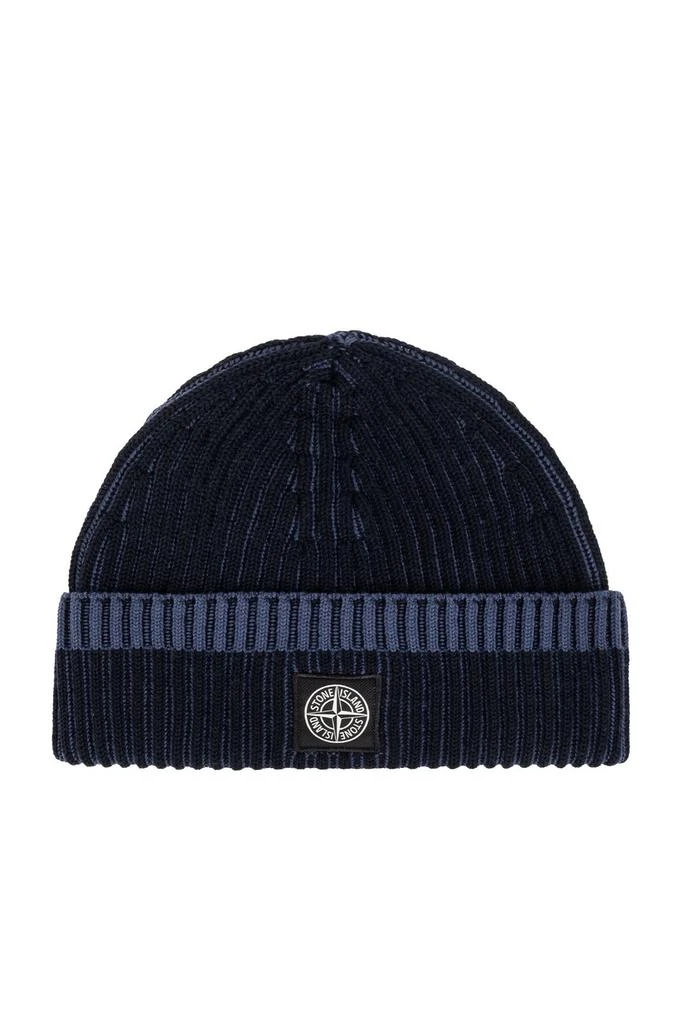 Stone Island Stone Island Logo-Patch Ribbed Beanie 1