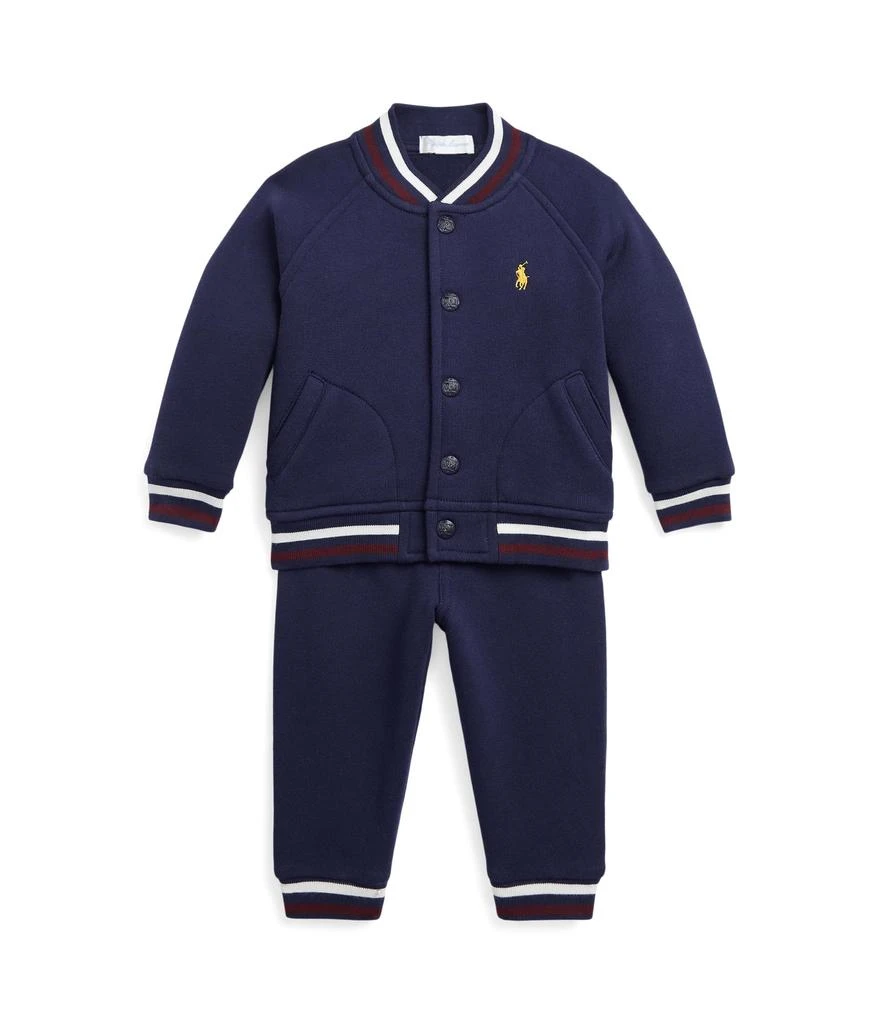 Polo Ralph Lauren Kids Fleece Baseball Jacket & Jogger Pants Set (Infant) 1