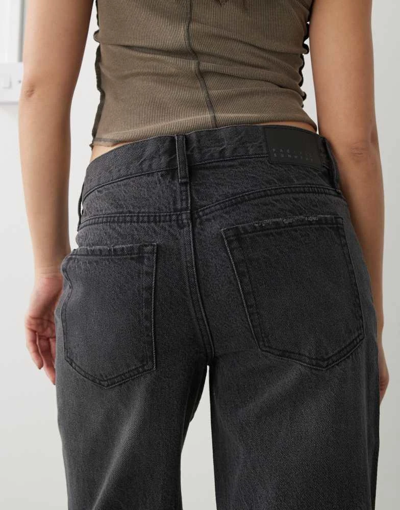 PacSun Pacsun wide leg baggy jeans in washed black 4