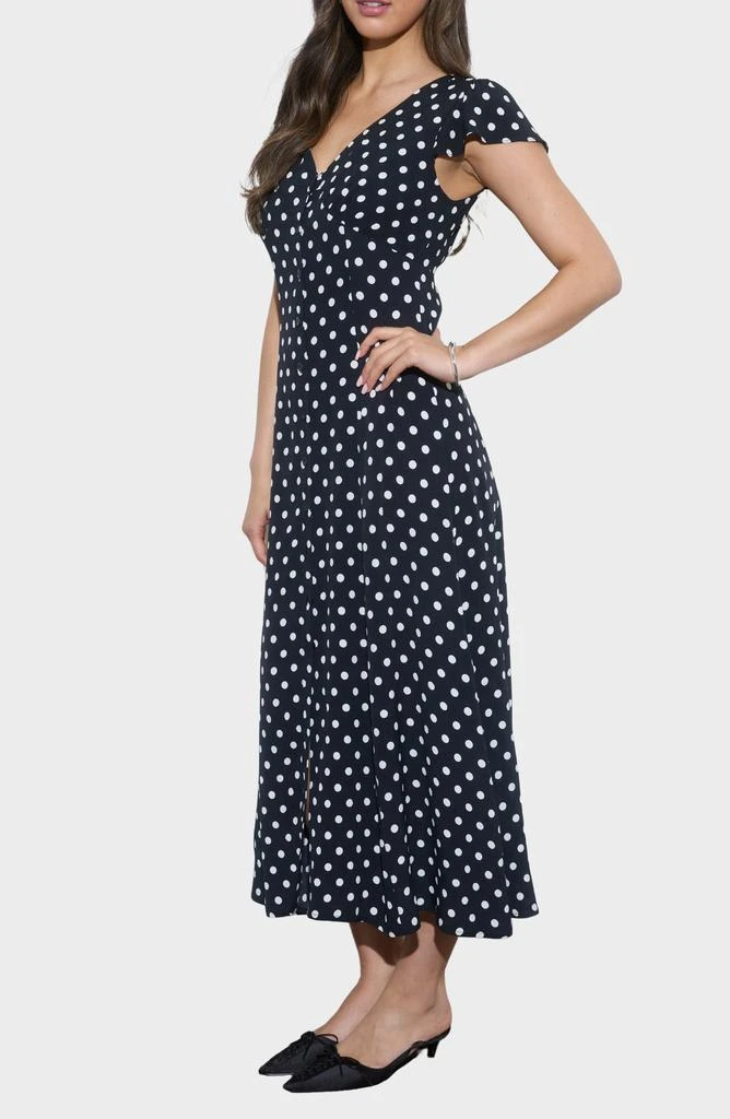 blu pepper midi dress Blu Pepper Brush Stroke Print Tiered Midi Dress – Essence Elegance main image 1