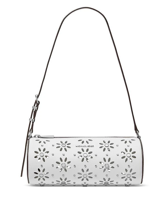 Michael Kors Izzy Small Floral Cutout Leather Barrel Pouchette