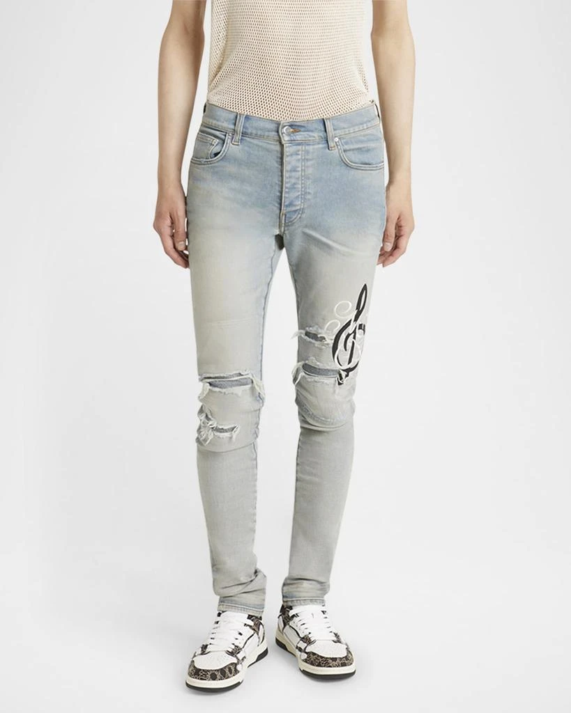 AMIRI Men's MA Music Note Skinny Jeans 4