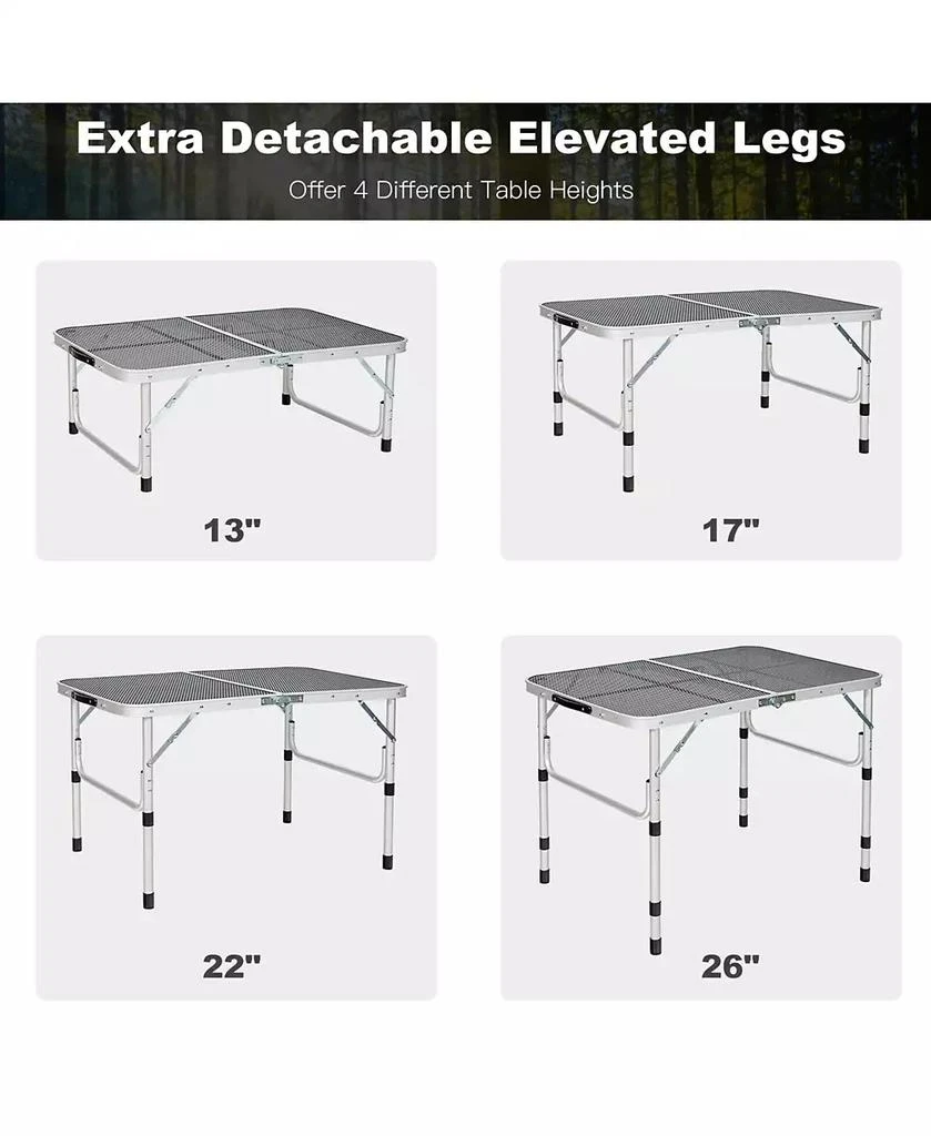 Gymax Folding Grill Table for Camping Lightweight Aluminum Metal Grill Stand Table 7
