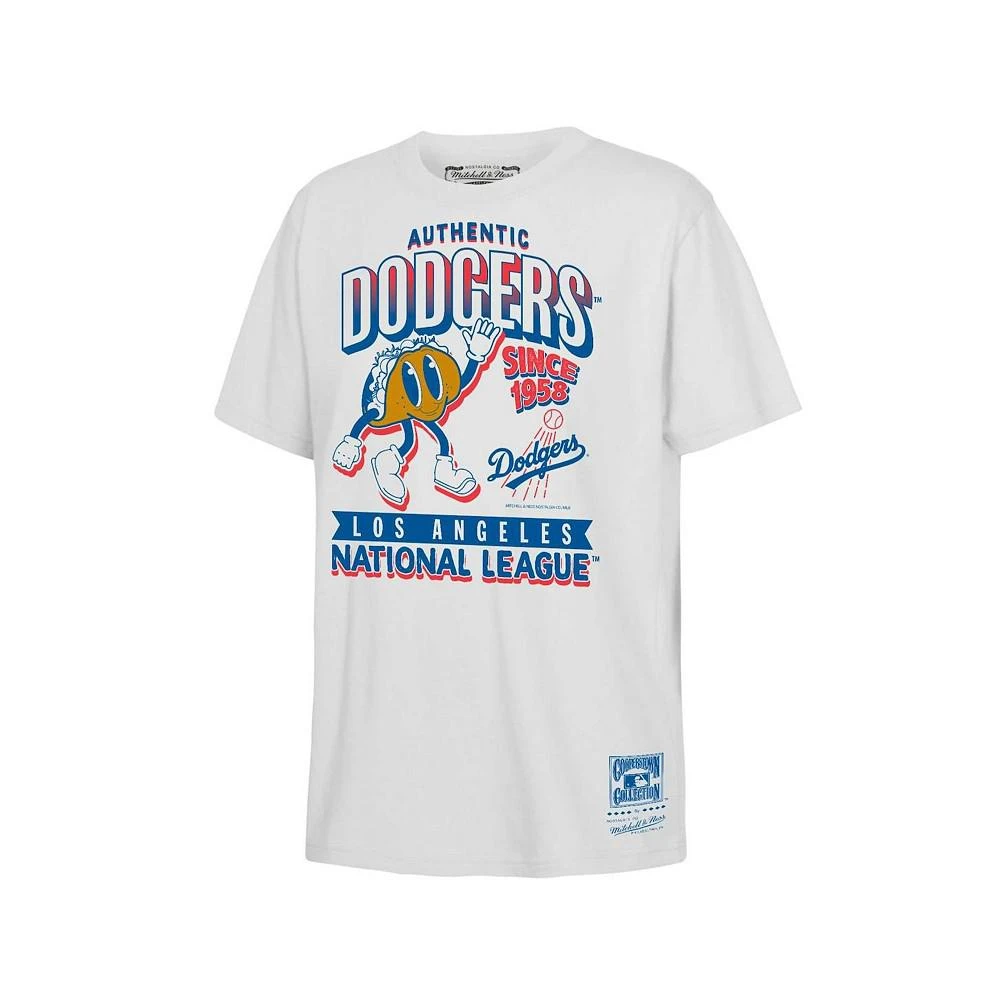 Mitchell & Ness Big Boys and Girls White Los Angeles Dodgers Cooperstown Collection Food Concessions T-Shirt 1