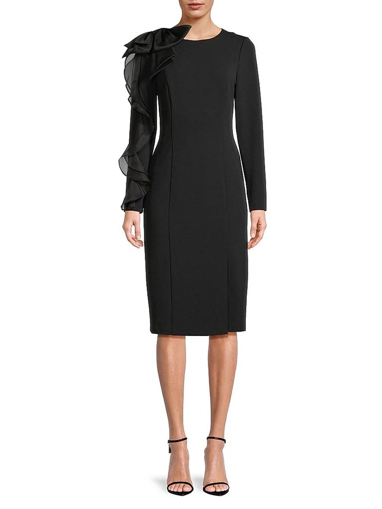 Aidan Mattox Ruffle-Sleeve Sheath Dress 3