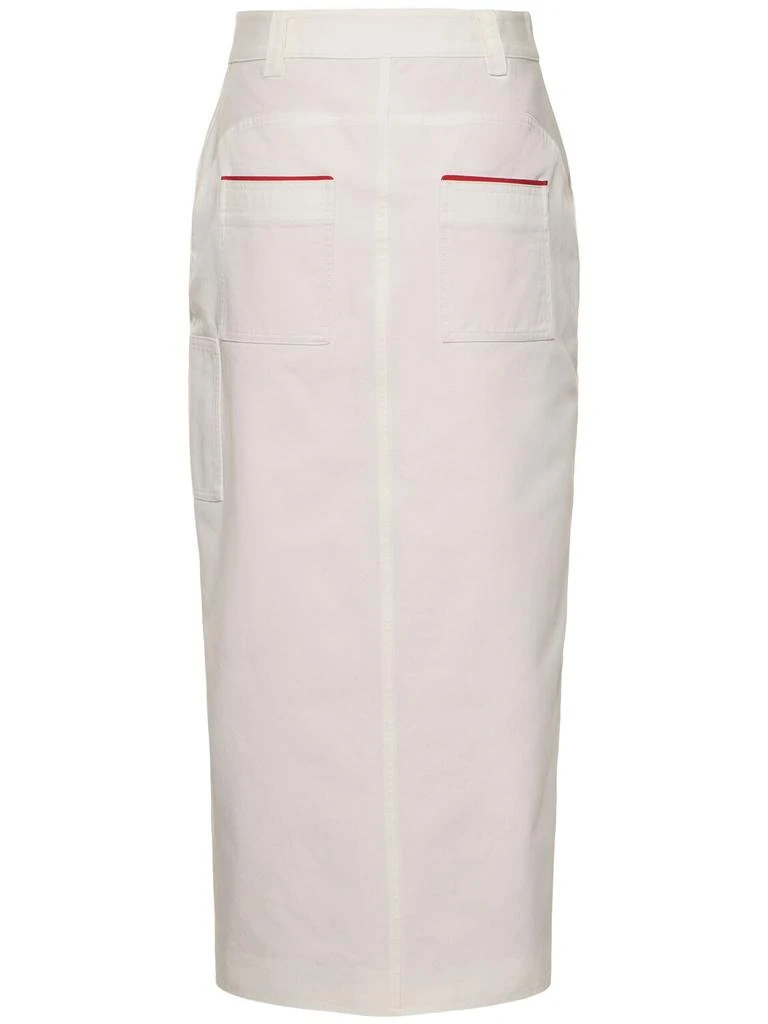 FERRARI Buttoned Cotton Midi Skirt 4