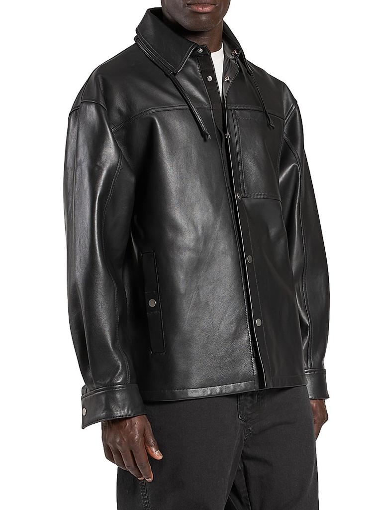 ジャケット・アウター sacai Gonz Wool Melton Leather Jacket 2 Sacai Sacai Gonz Wool Melton X Leather Blouson - Jackets - BeyondStyle