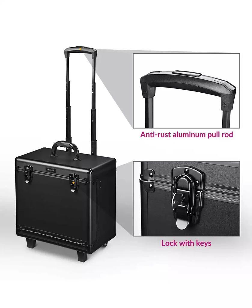 Byootique PVC Hair Makeup Train Case Baber Salon Clipper Trimmer Tool Appliance Box Black 5