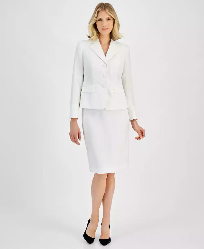 Le Suit Women's Textured Three-Button Jacket & Skirt Suit, Regular & Petite