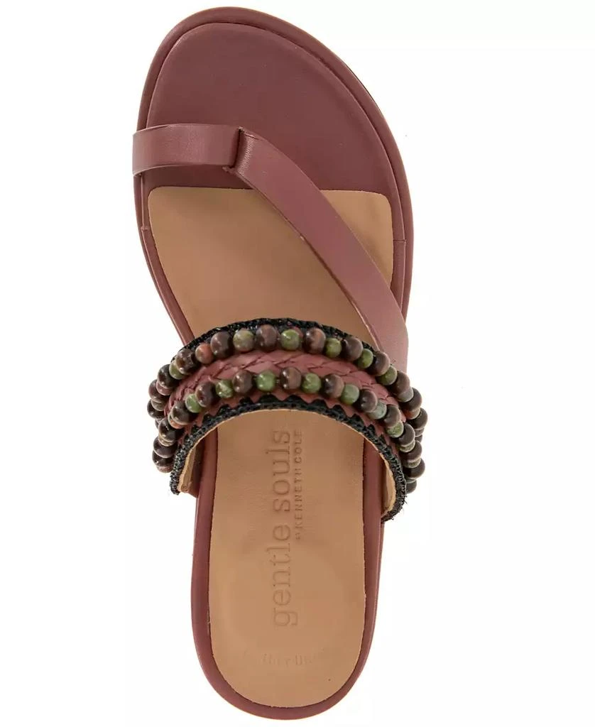 Gentle Souls Women's Lentini Beaded Flat Sandals 4