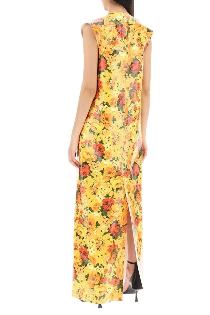 Balenciaga maxi sleeveless faux vinyl floral dress 3