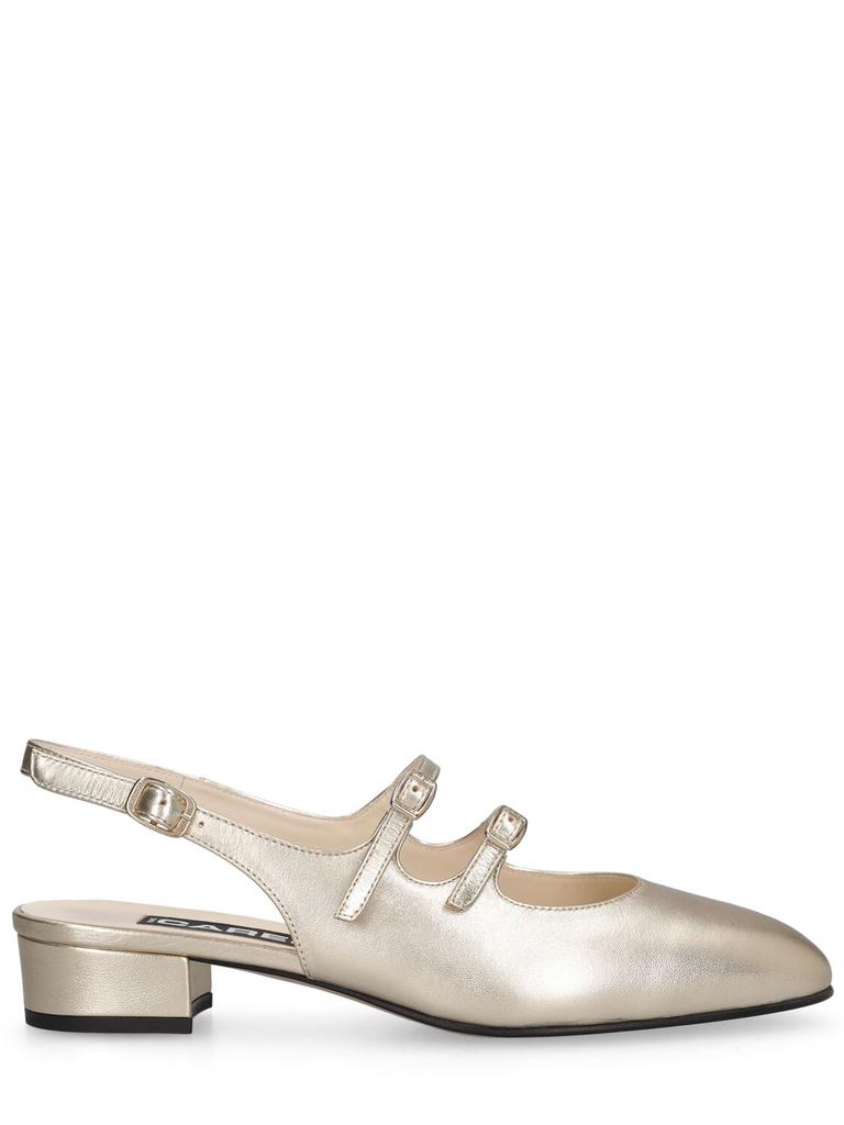 CAREL 20mm Peche Metallic Leather Slingbacks