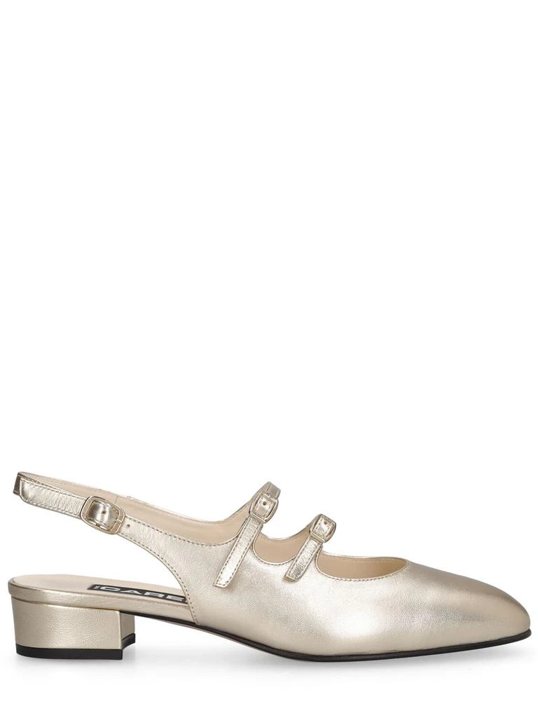 CAREL 20mm Peche Metallic Leather Slingbacks 1