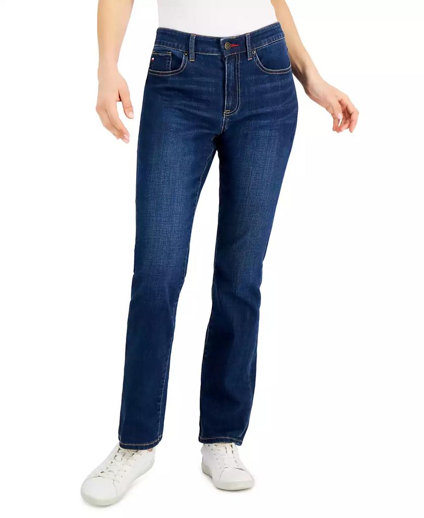 国産品 Tribeca Women's Hilfiger Tommy TH Jeans Straight-Leg Flex フラワー・リース