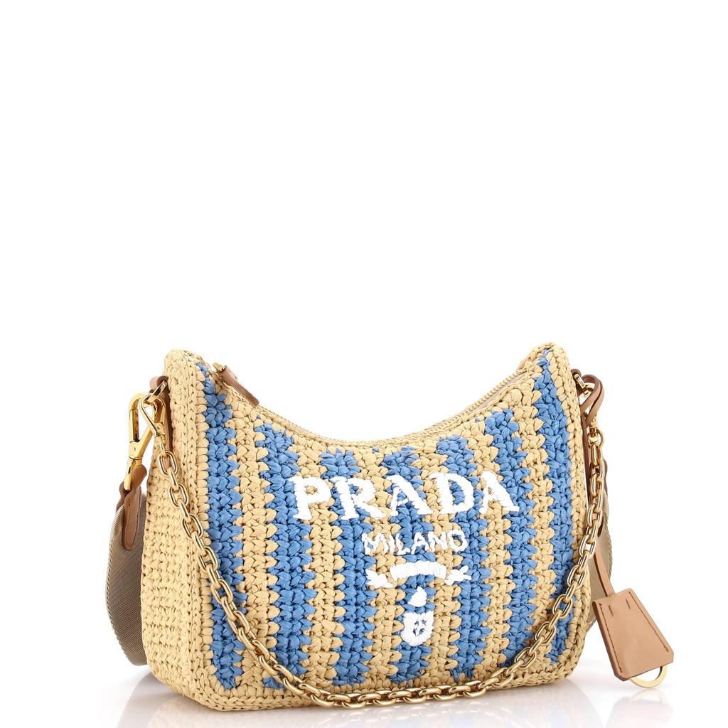 Prada Re-Edition 2005 Shoulder Bag Raffia Small