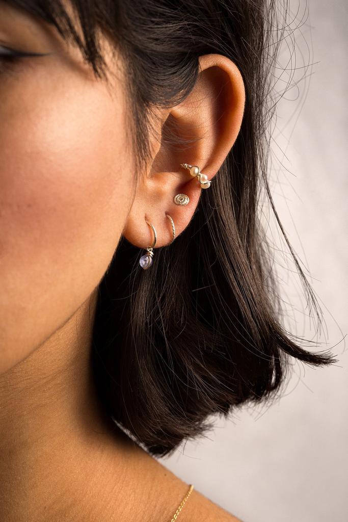YAY Paris Faux Piercing Vague - Perles De Culture - Argent