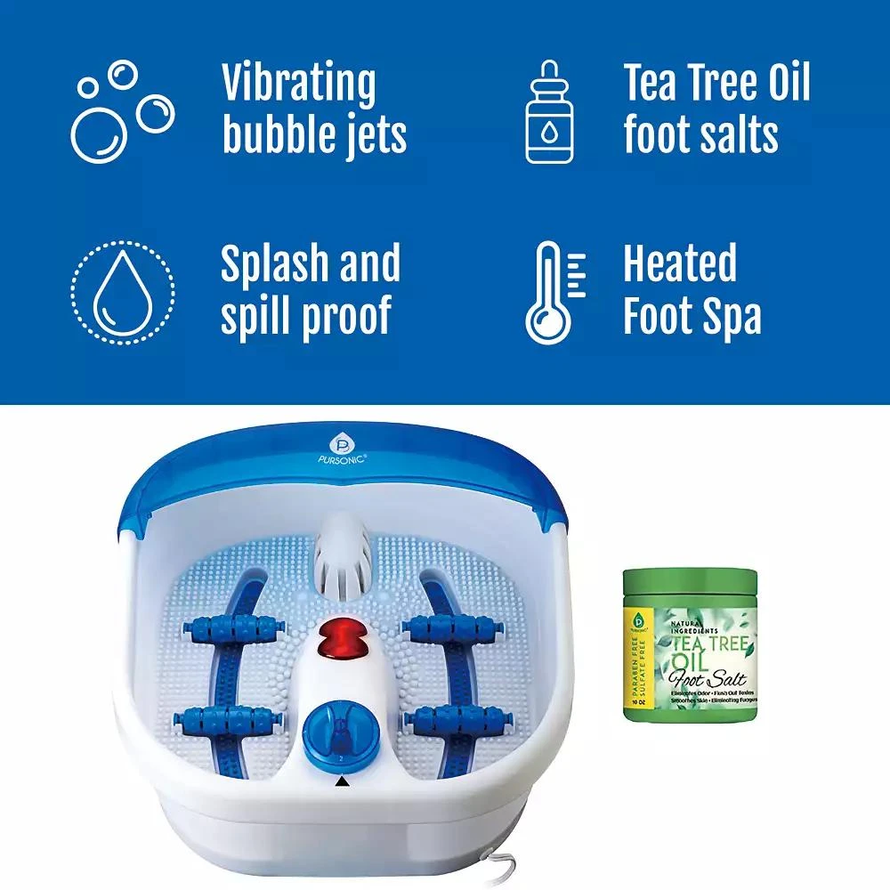 PURSONIC Foot Spa Massager with Tea Tree Oil Foot Salt Scrub 2