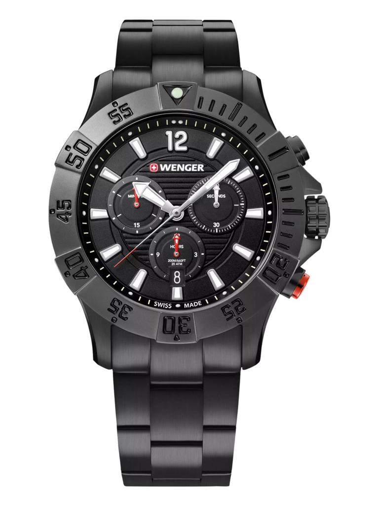 Wenger Swiss Army Men's 01.0643.121 Seaforce Black Dial Watch 43 mm