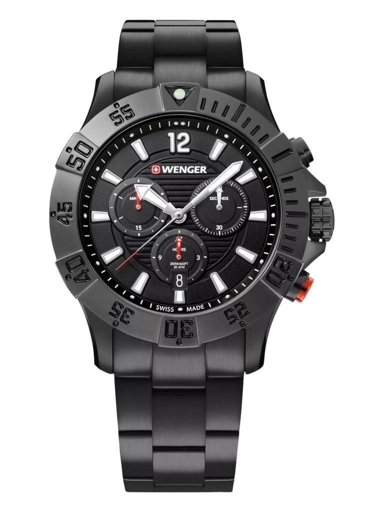 Wenger Swiss Army Men's 01.0643.121 Seaforce Black Dial Watch 43 mm 1