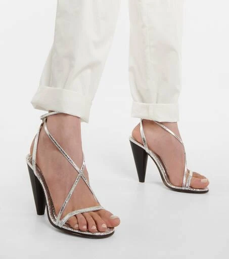 Isabel Marant Aliza metallic leather sandals 4