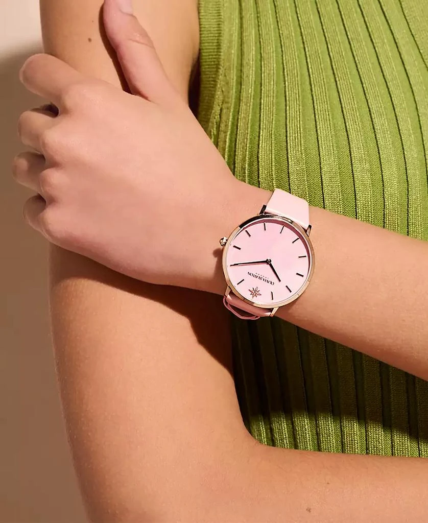 Olivia Burton Women's Celestial Ultra Slim Pink Leather Strap Watch 40mm 4
