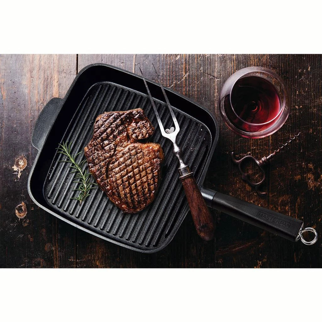 MASTERPAN Grill Pan Heavy Duty Non-Stick Cast Aluminum With Detachable Handle, 11" 4