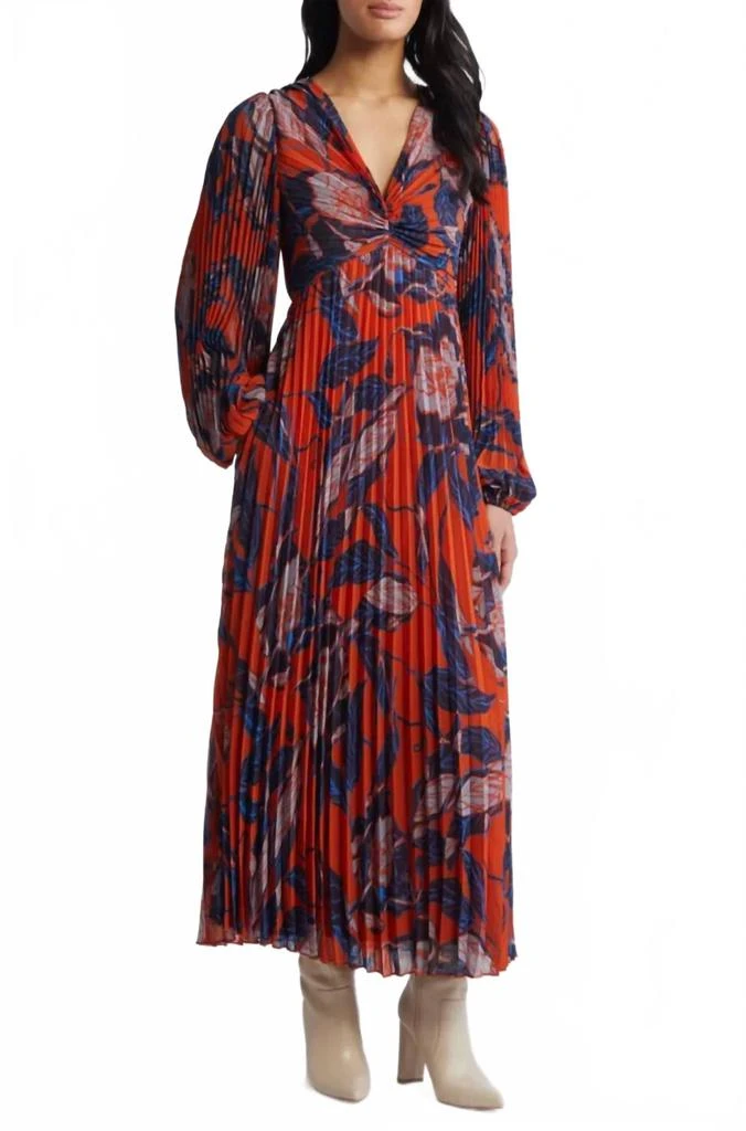 chelsea28 faux wrap midi dress CHELSEA28 Satin Faux Wrap Midi Dress In Pink-