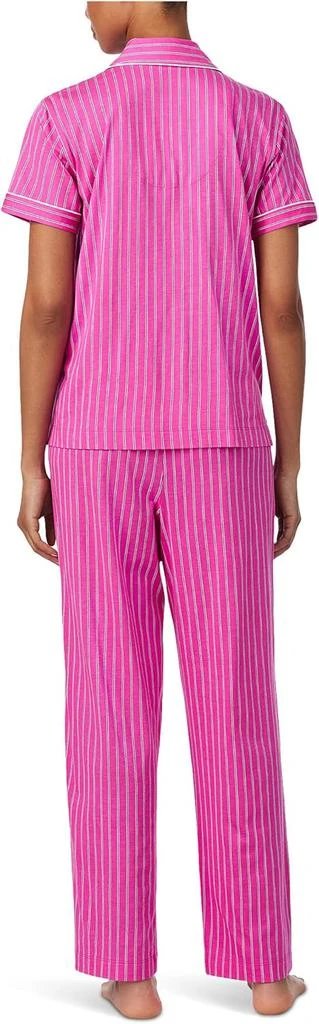 Ralph Lauren Lauren Ralph Lauren Short Sleeve Notch Collar Ankle Pants Knit PJ Set 2