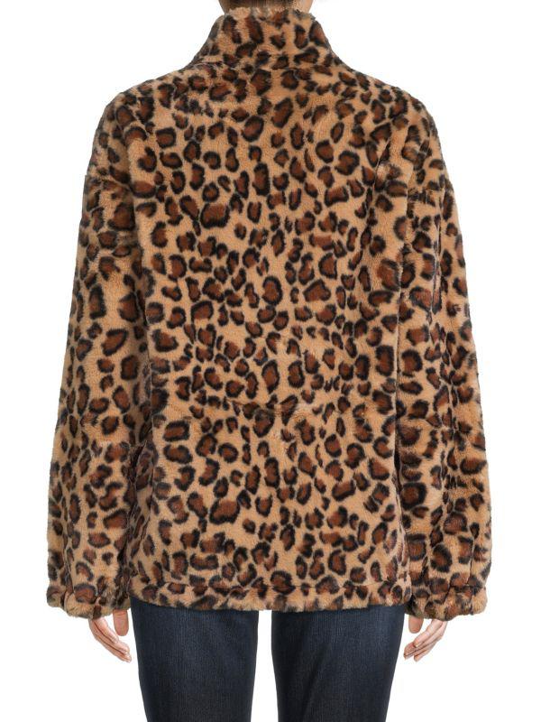 Adrienne Landau Faux Fur Leopard Print Jacket