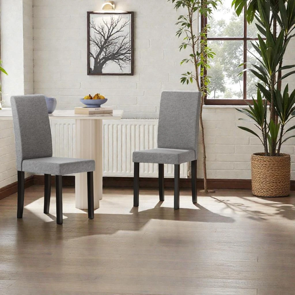 Hivvago Modern Upholstered Parsons Chair Set of 2 with Sleek Mid-Century Design