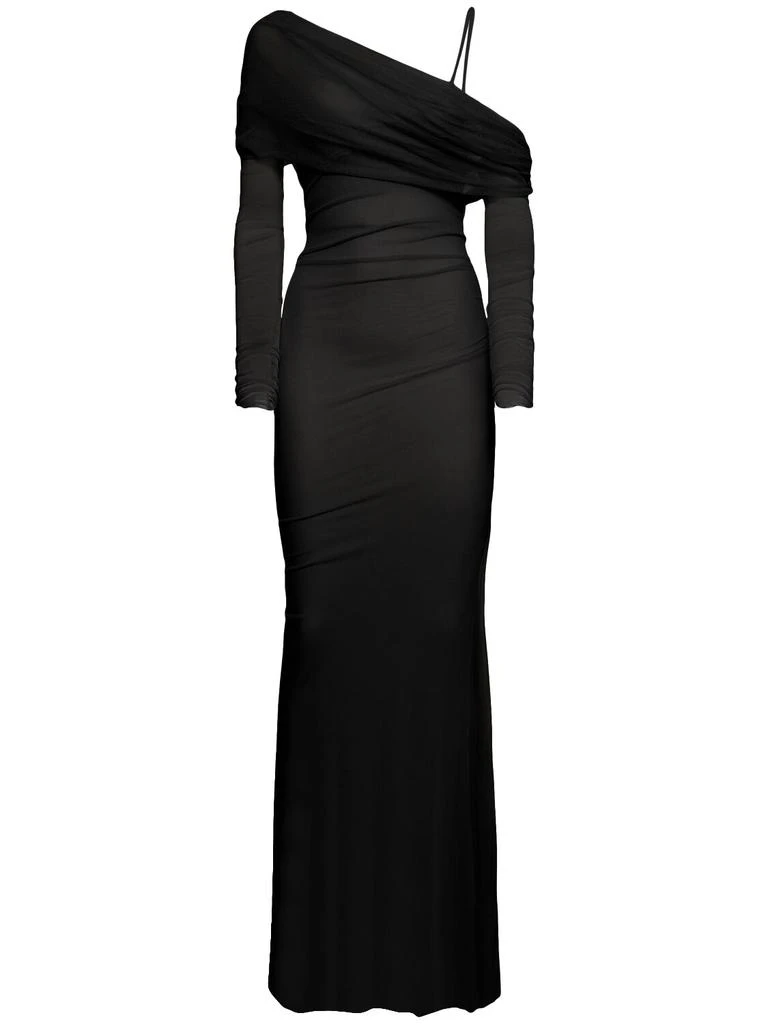 Christopher Esber Draped Silk Tulle Long Dress 1
