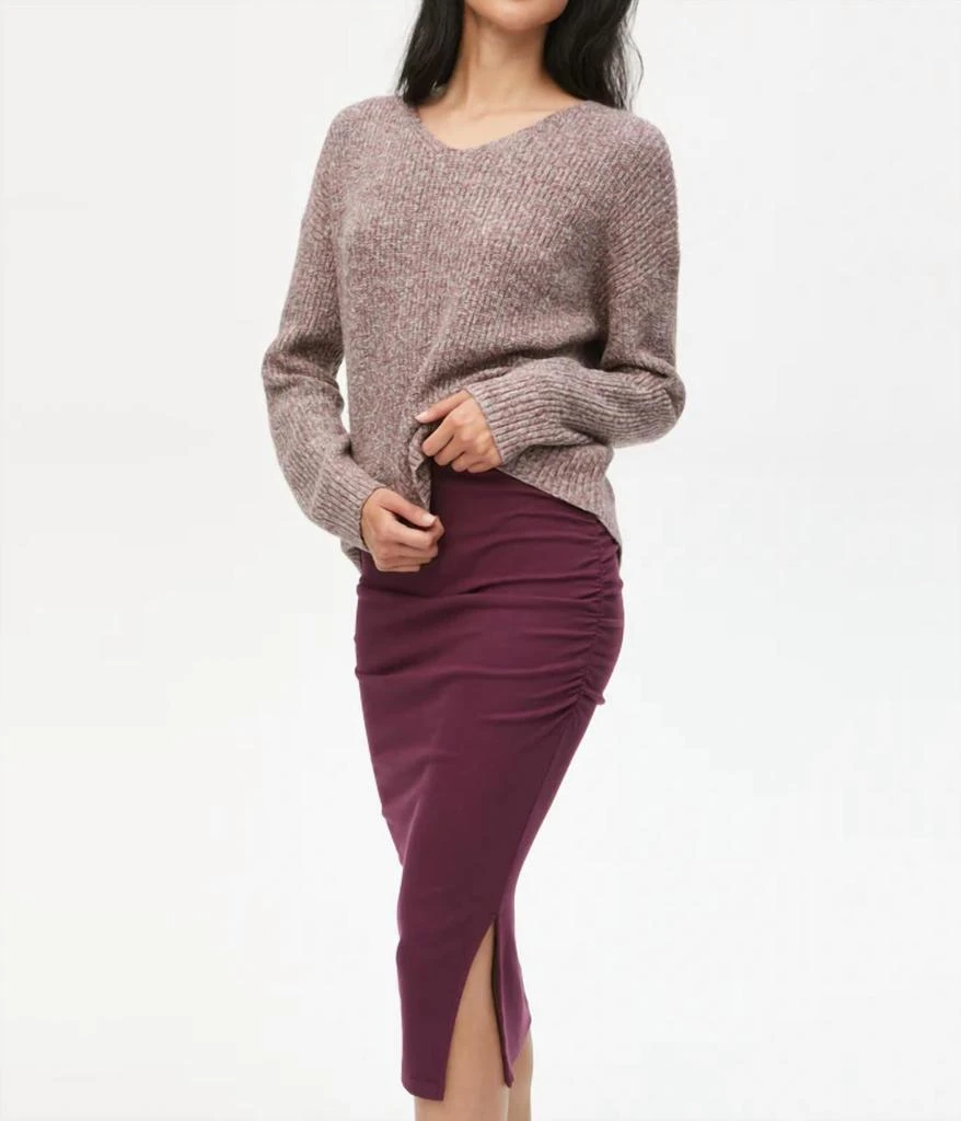 Michael Stars Rae Ribbed Midi Skirt In Purple 3