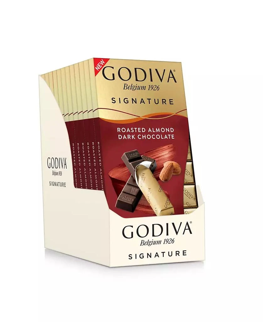 Godiva Set of 12, Signature Roasted Almond Dark Chocolate Mini Bars 1