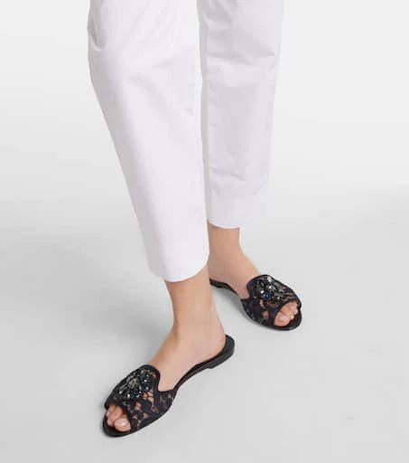 Dolce 
Gabbana Bianca embellished lace flats 4