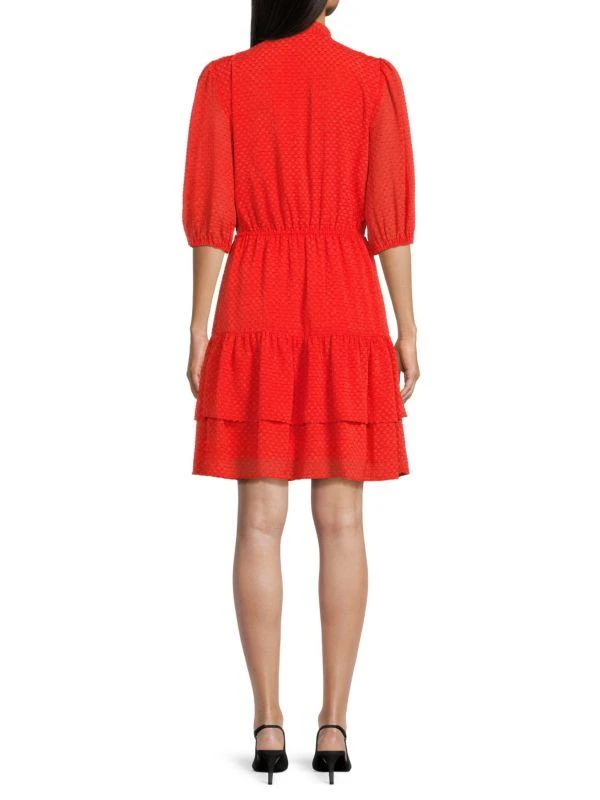 NANETTE nanette lepore Tiered Neck Tie Mini Dress 2