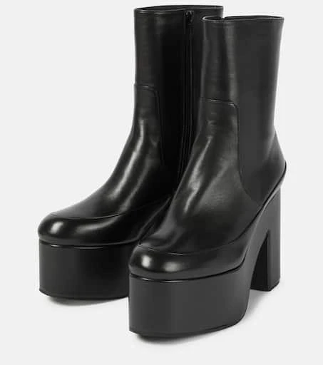 Dries Van Noten Leather platform ankle boots 5