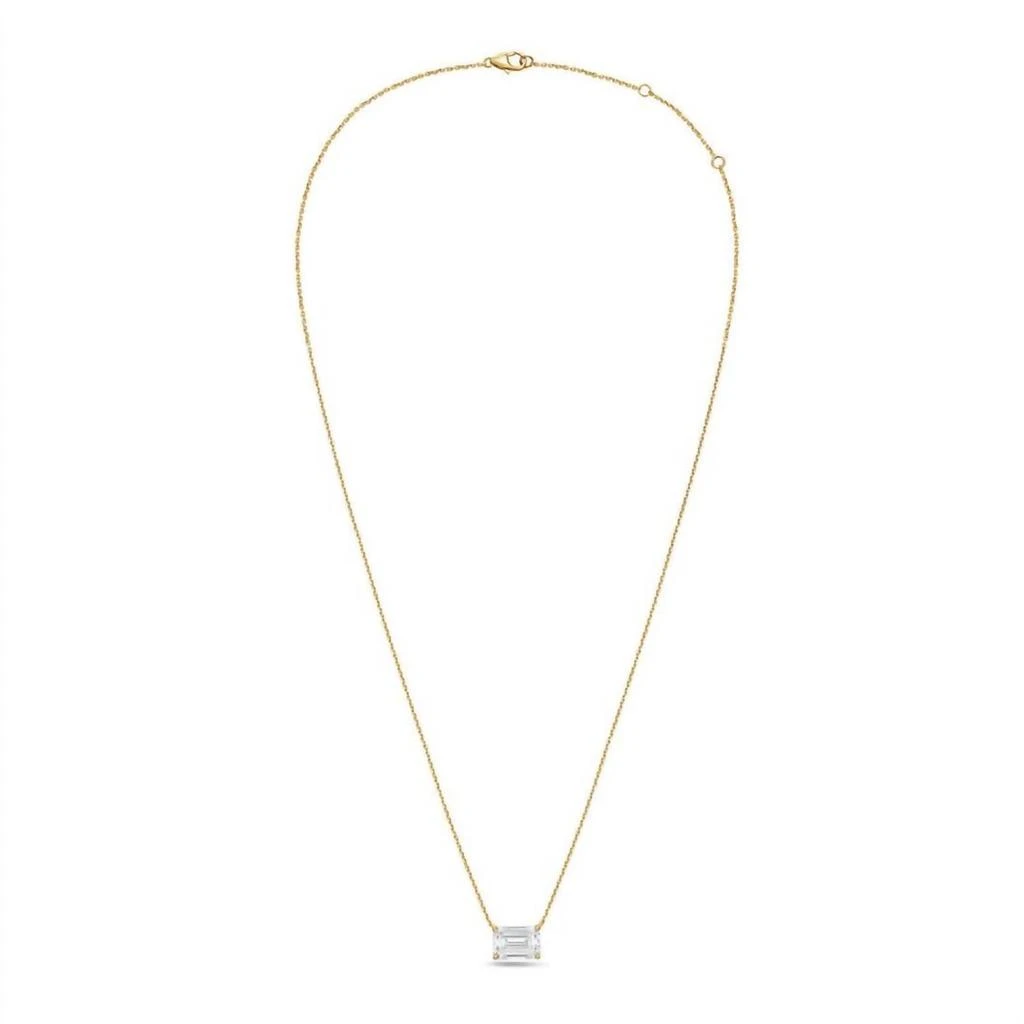 Diana M Jewels Diana M Jewels - Women
s Diamond Solitaire Emerald Cut Pendant