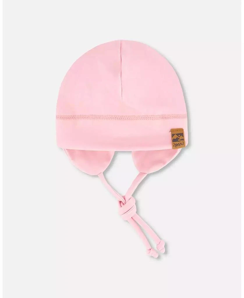 Deux par Deux Baby Girl Baby Printed Mid-Season One-Piece Outerwear With Hat Pink, Black, And Flowers - Infant 3