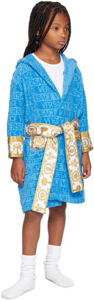 Versace Kids Blue I Love Baroque Bath Robe 4