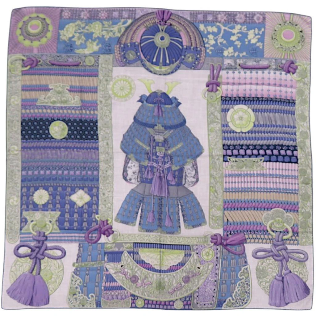 Hermes blue Silk Cashmere Shawl (Pre-Owned)