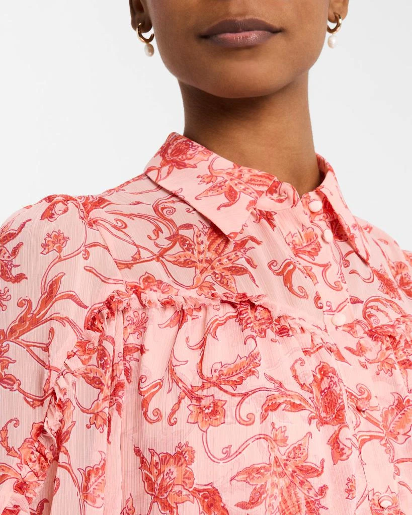 Cinq a Sept Kennedy Paisley Long-Sleeve Mini Dress 5