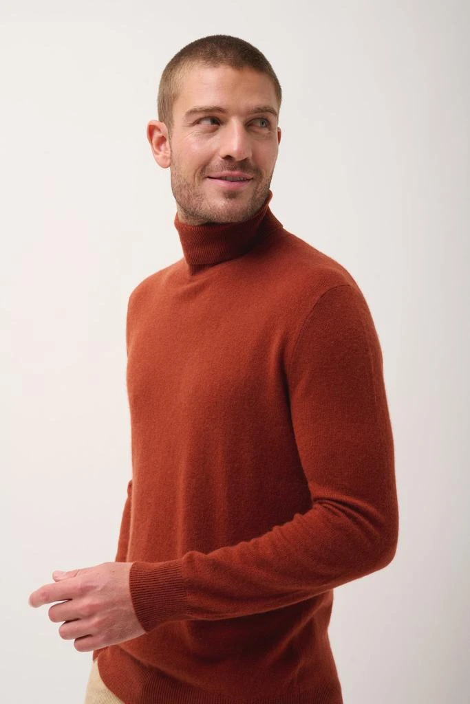 Just Cashmere Pull Col Roulé Connor - 100% Cachemire 2 Fils - Écureuil - Homme 2